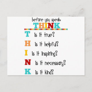 Denk na voordat je spreekt briefkaart