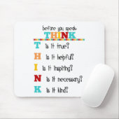 Denk na voordat je spreekt muismat (Met muis)