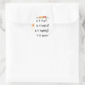 Denk na voordat je spreekt ronde sticker (Tas)