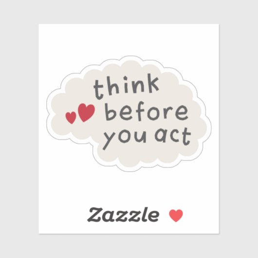 Denk na voordat je tekst op je hersenen inwerkt sticker (Vel)