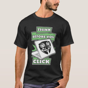 Denk na voordat u op White Pet Black Pet Hacker kl T-shirt