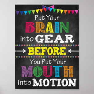 Denk na voordat u Poster spreekt voor afdruk