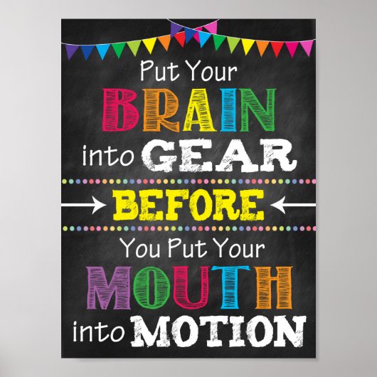 Denk na voordat u Poster spreekt voor afdruk (Voorkant)