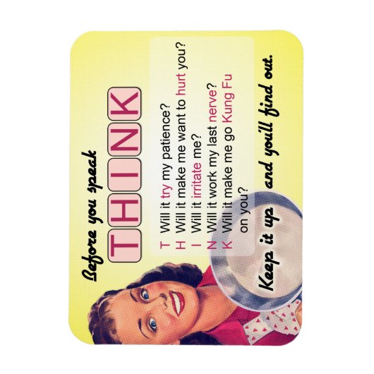 Denk na voordat u spreekt (rating G) Magneet (Verticaal)