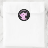 Denk niet aan een roze olifant ronde sticker (Tas)