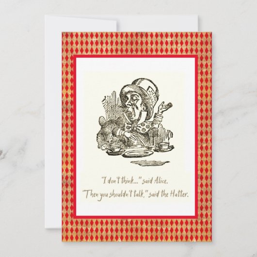 Denk niet dat Alice Mad Hatter Quote Kaart (Voorkant)