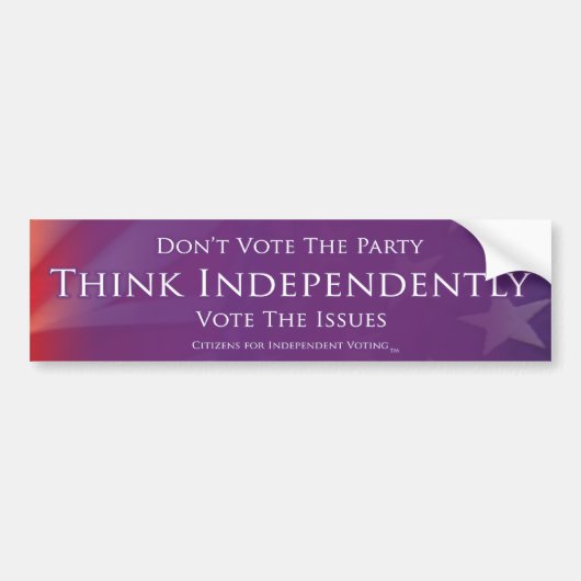 Denk onafhankelijk bumpersticker (Voorkant)