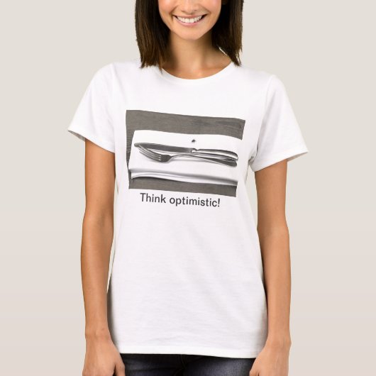 Denk optimistisch! t-shirt (Voorkant)
