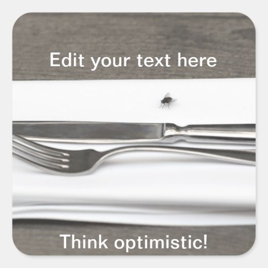 Denk optimistisch! vierkante sticker (Voorkant)