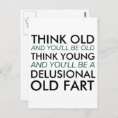 Denk oud en je zult oud zijn briefkaart (Voorkant / Achterkant)