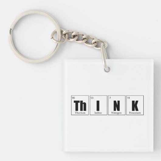 Denk Periodiek Tafel Sleutelhanger (voorkant)