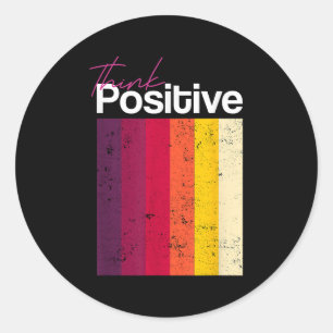 Denk positief & Wees geïnspireerd citaten graf Ronde Sticker