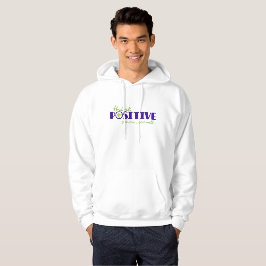 Denk positief dat je kunt typografische slogan t-s hoodie (Voorkant volledig)