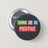 Denk positief de knoop van het Citaat van het Cita Ronde Button 5,7 Cm (Voorkant /achterkant)