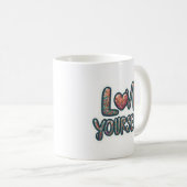 Denk positief Gezegde Schattige Pattern Love Yours Koffiemok (Voorkant rechts)