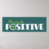 Denk positief grafisch lang groen poster (Voorkant)
