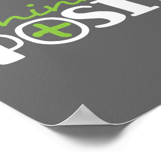 Denk positief grafisch vierkant poster (Hoek)