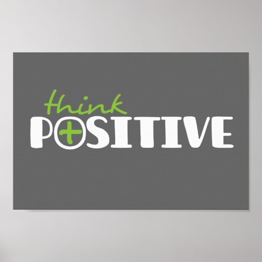 Denk positief grafisch vierkant poster (Voorkant)