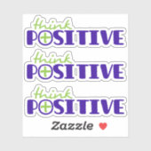 Denk positief groen blauw plus tekstslogan sticker (Vel)