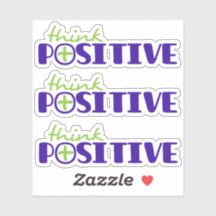 Denk positief groen blauw plus tekstslogan