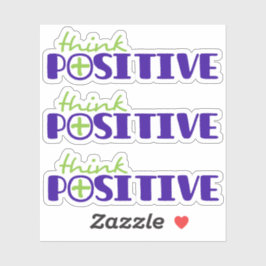 Denk positief groen blauw plus tekstslogan sticker