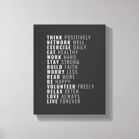 Denk positief | inspirerende quote canvas afdruk (Voorkant)
