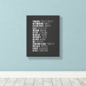 Denk positief | inspirerende quote canvas afdruk (Insitu (Houten vloer))