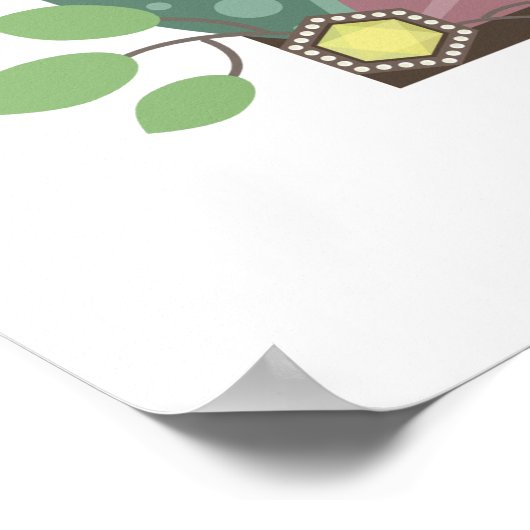 Denk positief, motivatie boho vether poster (Hoek)