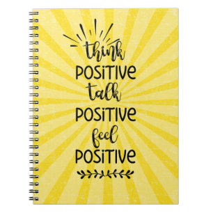 denk positief over een positieve mentale gezondhei notitieboek