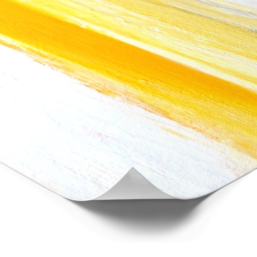 'Denk recht' grijs en geel Abstract Poster (Hoek)