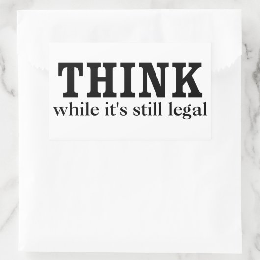 DENK RECHTHOEKIGE STICKER (Tas)