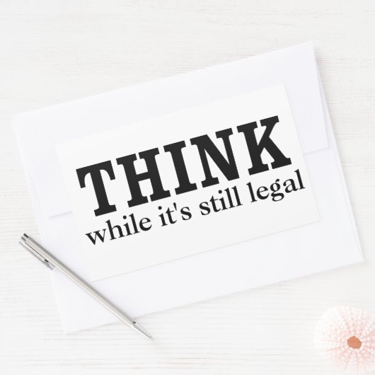 DENK RECHTHOEKIGE STICKER (Envelop)