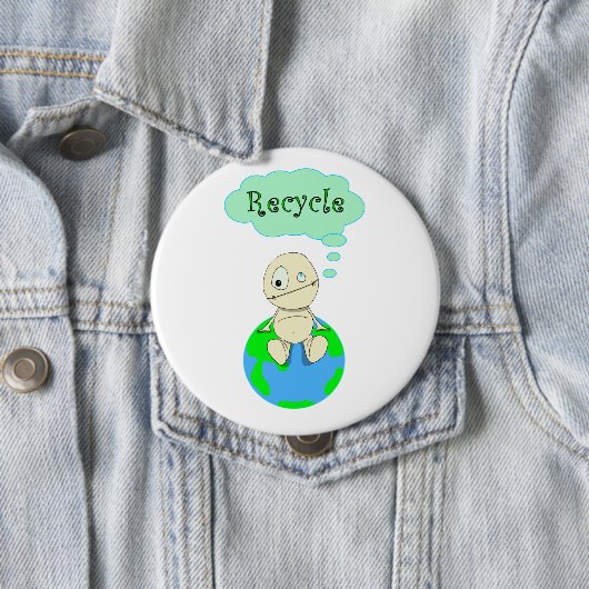 Denk...Recyclen Ronde Button 4,0 Cm (In situ)