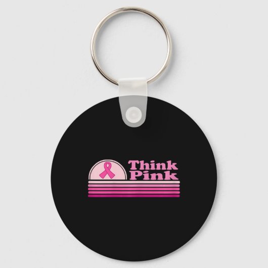 Denk Roze Borstkanker Bewustzijns Maand  Sleutelhanger (Voorkant)