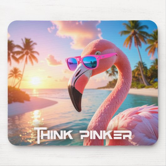Denk ROZE - Flamingo ROZE Muismat (Voorkant)