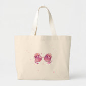 Denk Roze Grote Tote Bag (Voorkant)