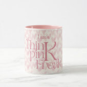 Denk Roze Harten patroon monogram Mok (Midden)