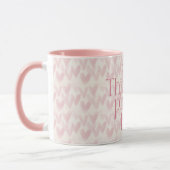 Denk Roze Harten patroon monogram Mok (Links)