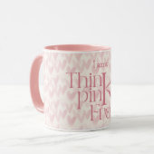 Denk Roze Harten patroon monogram Mok (Voorkant links)