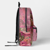 Denk roze, hou van roze, Draag roze wereld Bedrukte Rugzak (Links)