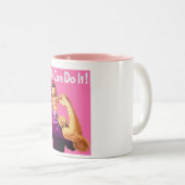 Denk roze tweekleurige koffiemok (Voorkant rechts)