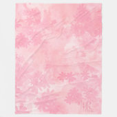 Denk Roze Waterverf Florale Patroon Fleece Deken (Voorkant)