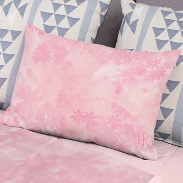 Denk Roze Waterverf Florale Patroon Kussen (Creator heeft geüpload)
