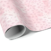 Denk Roze Waterverf Patroon Monogram Cadeaupapier (Rol Hoek)