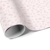 Denk Roze Waterverf Patroon Monogram Cadeaupapier (Rol Hoek)