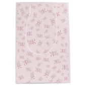 Denk Roze Waterverf Patroon Monogram Medium Cadeauzakje (Voorkant)