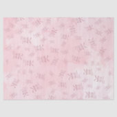 Denk Roze Waterverf Patroon Monogram Tissuepapier (Voorkant)