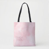 Denk Roze Waterverf Patroon Monogram Tote Bag (Voorkant)