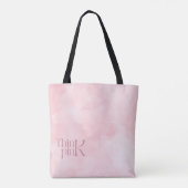 Denk Roze Waterverf Patroon Monogram Tote Bag (Achterkant)