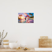 DENK ROZER - Flamingo ROZE Poster (Keuken)